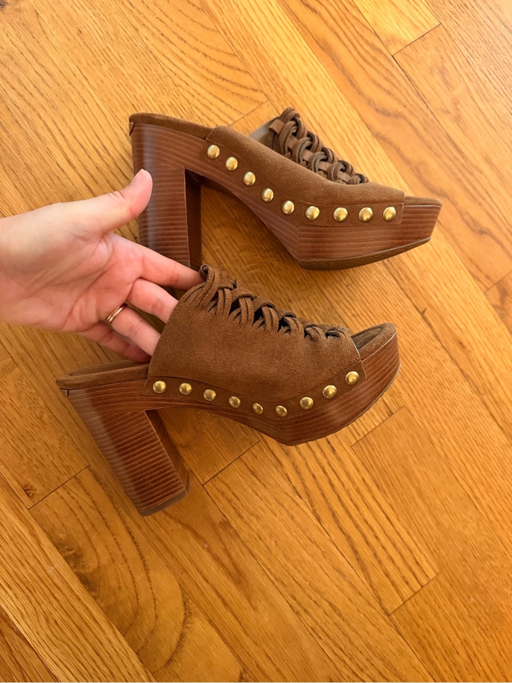NWOT Michael Kors Westly Suede Mules Heels - Picture 2 of 8